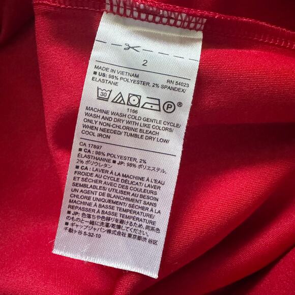 Banana Republic Sheath dress Bell flutter sleeves Womens Sz 2 4  Red Holiday - Picture 12 of 13